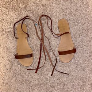 Charlotte Rouse Tie up brown sandals